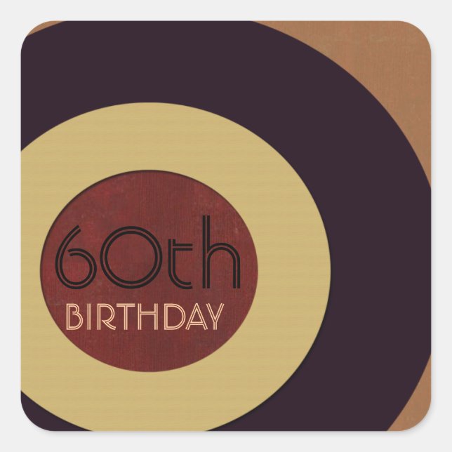 Sticker Carré Anniversaire de rock n'roll (Devant)