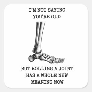 Sticker Carré Anniversaire Drôle Mari Ensemble Vieillir Ami