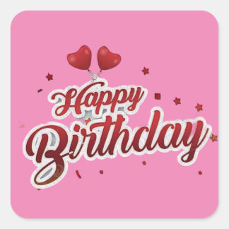 Sticker Carré anniversaire heureux