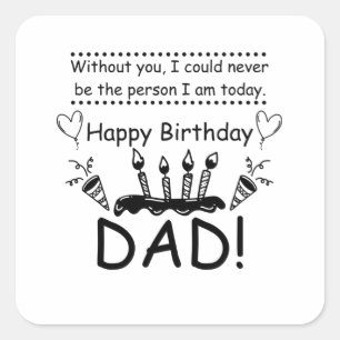 Sticker Carré Anniversaire - Meilleur père