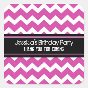 Sticker Carré Anniversaire Merci Personnalisé Nom Favoriser Tags