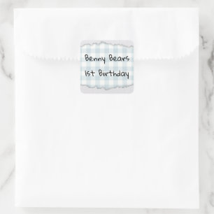 Sticker Carré Anniversaire Ourson Cache-Cache