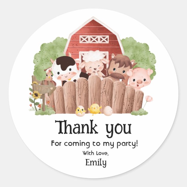 Sticker Carré Anniversaire pour animaux de ferme m (Devant)