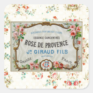 Sticker Carré Annonce Antique Rose Française