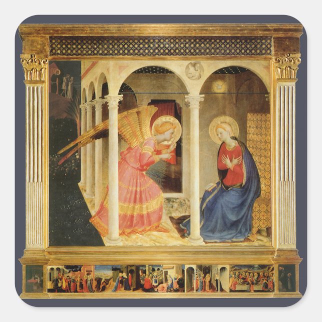 Sticker Carré Annonce de Fra Angelico, Art Renaissance (Devant)
