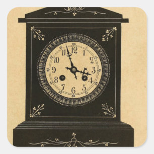 Sticker Carré Annonce d'horloge vintage