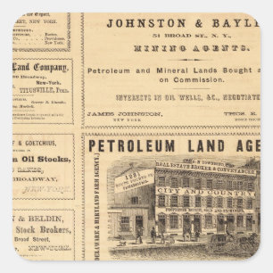Sticker Carré Annonces de pétrole de New York et de la