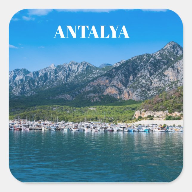 Sticker Carré Antalya en Turquie (Devant)