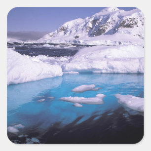 Sticker Carré Antarctique. Expédition à travers les paysages de