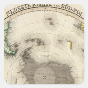 Sticker Carré Antarctique, hémisphère Sud