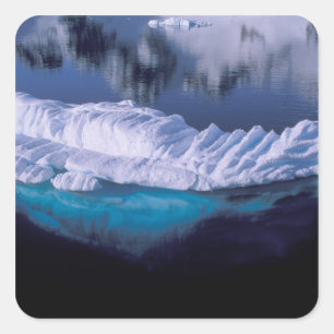 Sticker Carré Antarctique, Paradise Bay. Iceberg en cristal