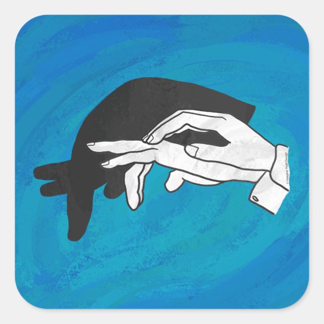 Sticker Carré Anteille Ombre Sur Bleu (Devant)