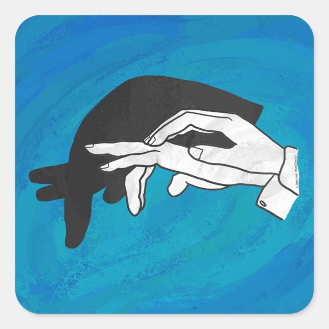 Sticker Carré Anteille Ombre Sur Bleu (Devant)
