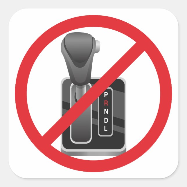 Sticker Carré Anti-Automatique - Drôle Stick Shift Manual Gearbo (Devant)