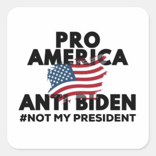 STICKER CARRÉ ANTI-BIDEN PRO-AMÉRIQUE