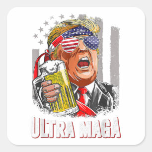 Sticker Carré Anti Joe Biden Ultra Maga