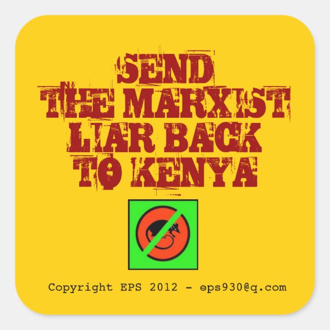 Sticker Carré Anti Obama (Devant)