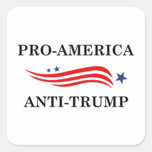 Sticker Carré Anti-Trump pro-américain