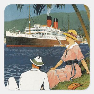 Sticker Carré Antilles vintages Cruise Art
