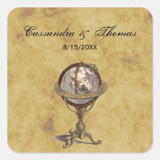 Sticker Carré Antique Celest Globe Détaché Phoques de l'envelopp (Devant)