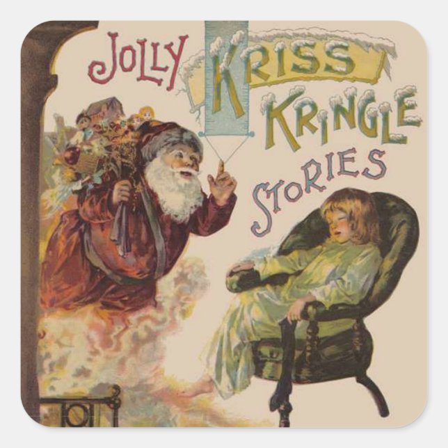 Sticker Carré Antique Kris Kringle Sanga Claus (Devant)