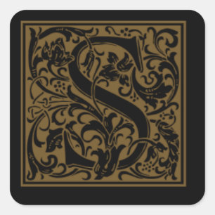 Sticker Carré Antique S Monogramme