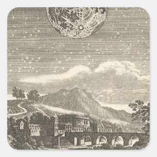 Sticker Carré Antiquité Ère de la Renaissance Lune par Allain Ma