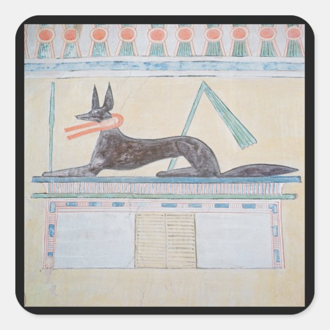 Sticker Carré Anubis, dieu égyptien des morts (Devant)