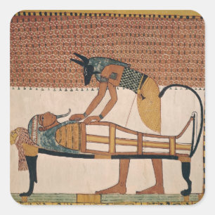 Sticker Carré Anubis s'occupe de la maman de Sennedjem