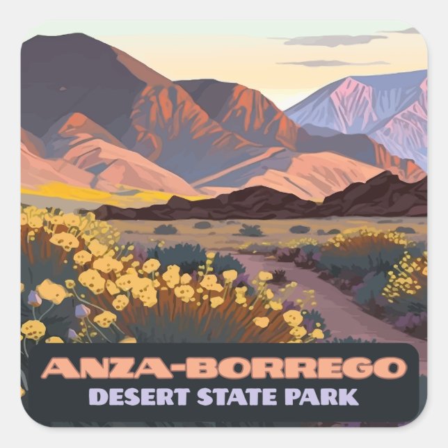 Sticker Carré Anza Borrego Desert State Park Californie (Devant)