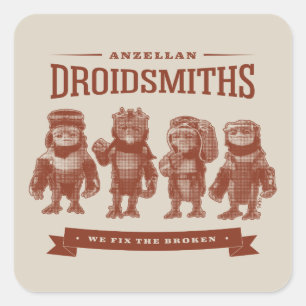 Sticker Carré Anzellan Droidsmiths - Nous Réparons Ce Qui Est Ca