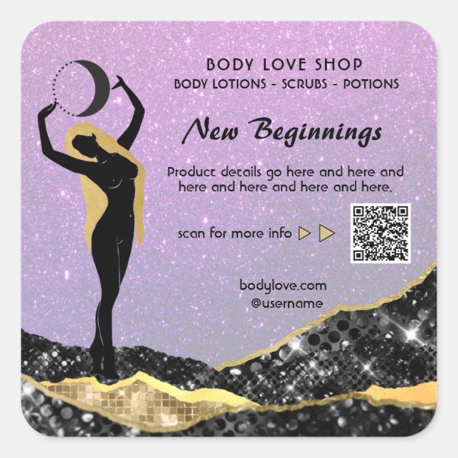 Sticker Carré *~* AP24 Déesse Arc-en-ciel Intention Ombre Spell (Devant)