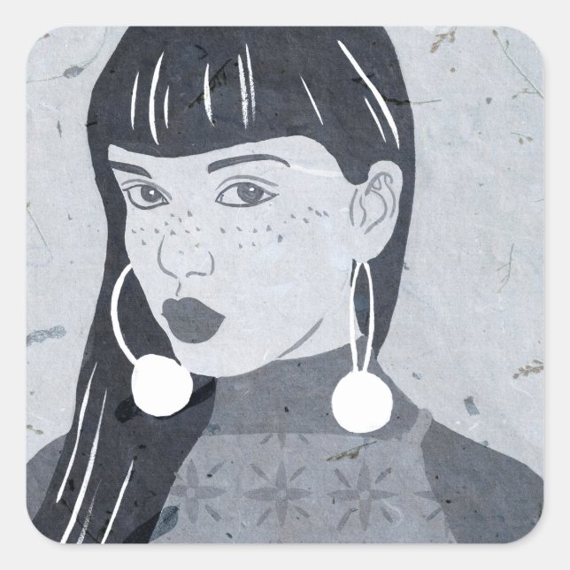 Sticker Carré Aperçu du portrait nocturne (Devant)