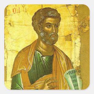 Sticker Carré Apôtre Pierre Icône byzantine Orthodoxe chrétienne
