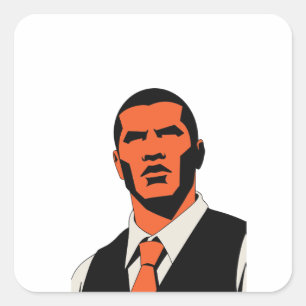 Sticker Carré apparence d'homme mystérieux