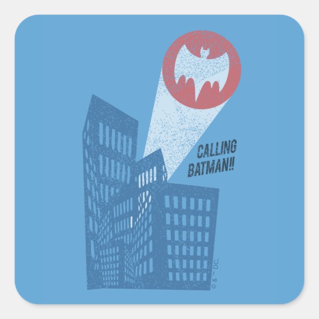 Sticker Carré Appel du symbole Batman Bat (Devant)