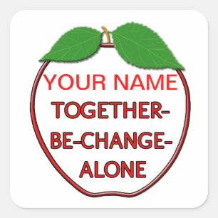 Sticker Carré Apple avec mots de passe pour la santé