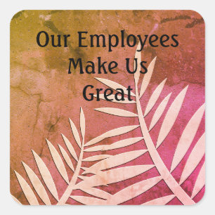 Sticker Carré Appréciation de l'employé Bureau de silhouette feu