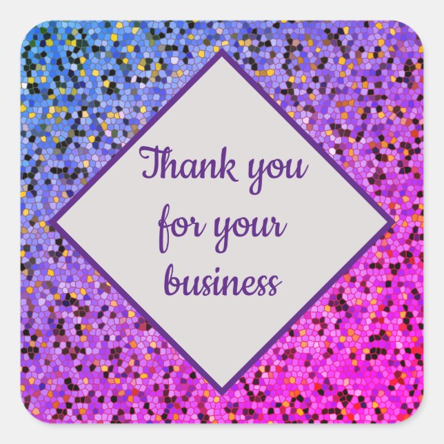 Sticker Carré Appréciation des clients de Merci Business Mosaic (Devant)