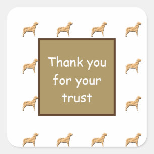 Sticker Carré Appréciation du client Merci chien vétérinaire