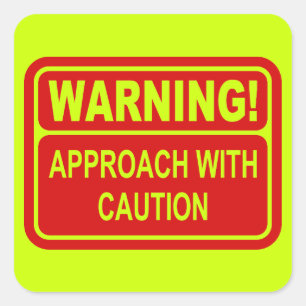 Sticker Carré Approche Signal D'Avertissement Avec Conception De