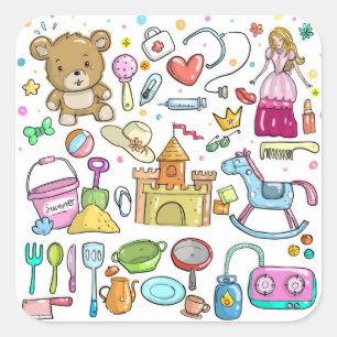 Sticker Carré Approvisionnements de bébé