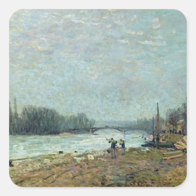 Sticker Carré Après le dégel, la Seine au pont de Suresnes (Devant)