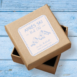 Sticker Carré Après-Ski Club de Bachelorette de la Bach d'hiver