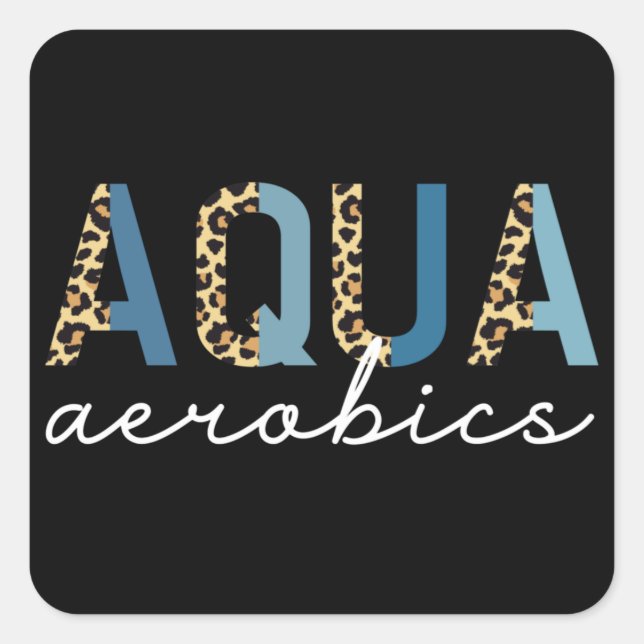 Sticker Carré Aqua Aerobics Empreinte Cheetah Aqua aérobic cadea (Devant)