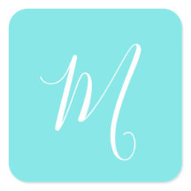 Aqua Blue Monogramme initial