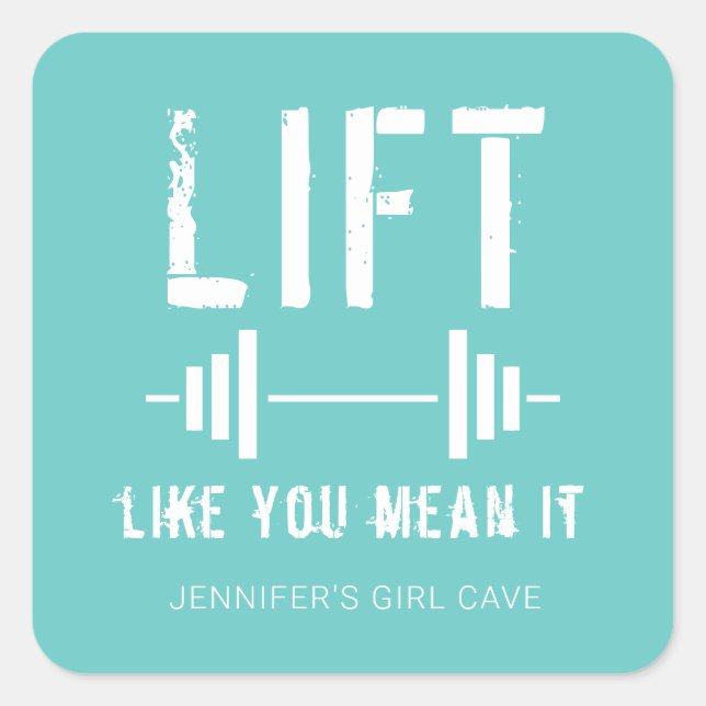 Sticker Carré Aqua White Fitness Citation Ascenseur Comme Vous L (Devant)