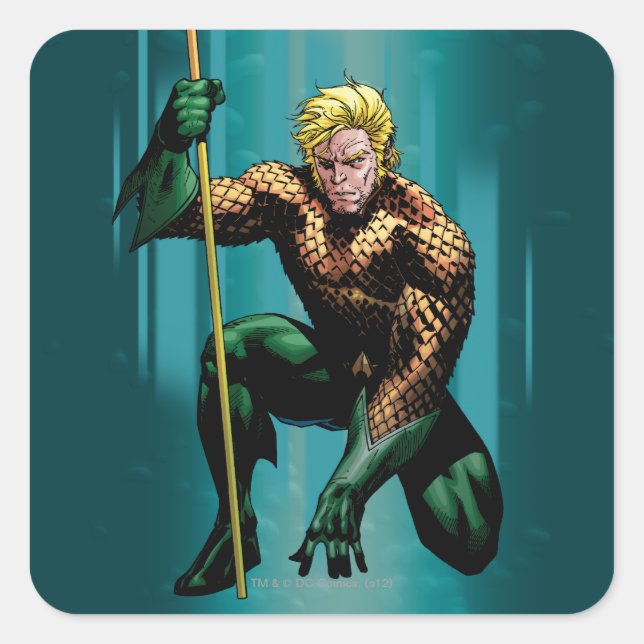 Sticker Carré Aquaman Crouching (Devant)