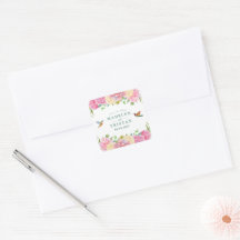 Aquarelle chic vert et rose floral
