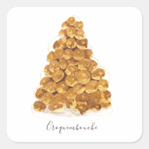 Sticker Carré Aquarelle Croquembouche